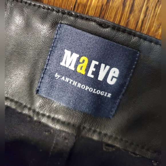 Anthropologie Maeve The Colette Cropped Wide-Leg Faux Leather Pants Bkack Sz 22 - Picture 9 of 16